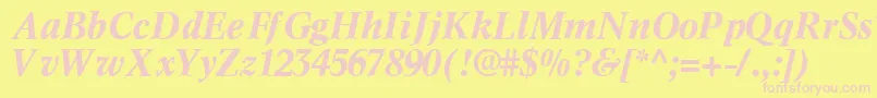 InformaticssskBoldItalic-Schriftart – Rosa Schriften auf gelbem Hintergrund