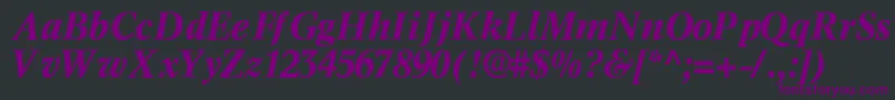 InformaticssskBoldItalic-fontti – violetit fontit mustalla taustalla