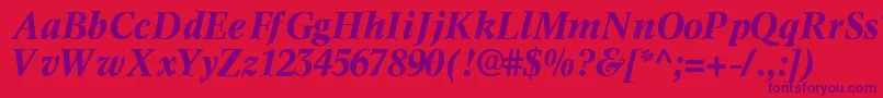 InformaticssskBoldItalic-Schriftart – Violette Schriften auf rotem Hintergrund