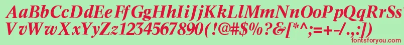 InformaticssskBoldItalic-Schriftart – Rote Schriften auf grünem Hintergrund