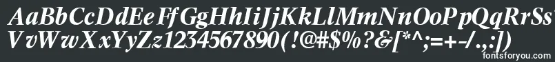 InformaticssskBoldItalic-fontti – valkoiset fontit mustalla taustalla