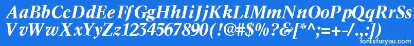 InformaticssskBoldItalic-fontti – valkoiset fontit sinisellä taustalla