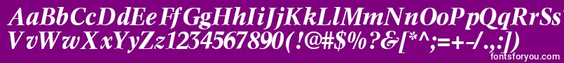 InformaticssskBoldItalic-fontti – valkoiset fontit violetilla taustalla