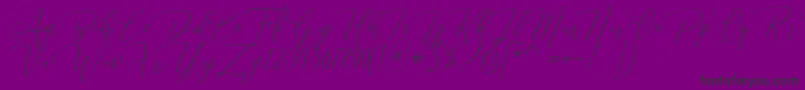 Dhenmark-Schriftart – Schwarze Schriften auf violettem Hintergrund