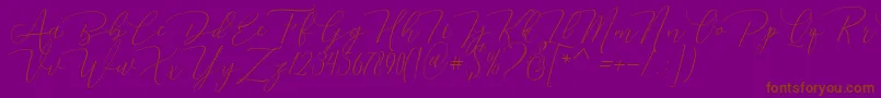 Dhenmark Font – Brown Fonts on Purple Background