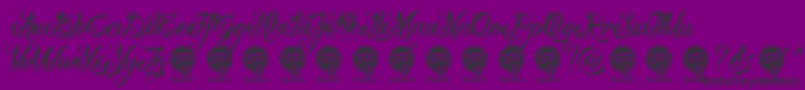 DHF Milestone Script DEMO-Schriftart – Schwarze Schriften auf violettem Hintergrund