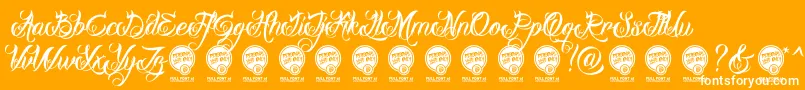 DHF Milestone Script DEMO Font – White Fonts on Orange Background