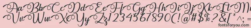 Fonte Dhitha Font by 7NTypes – fontes pretas em um fundo rosa