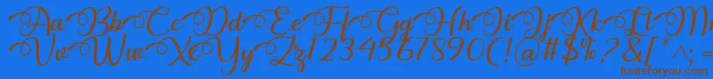 Fonte Dhitha Font by 7NTypes – fontes marrons em um fundo azul