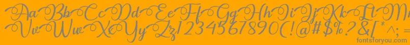 Dhitha Font by 7NTypes-Schriftart – Graue Schriften auf orangefarbenem Hintergrund