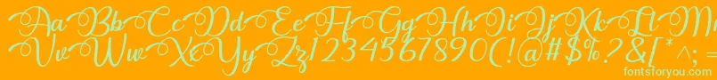 Dhitha Font by 7NTypes Font – Green Fonts on Orange Background