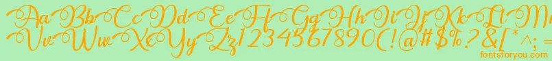 Police Dhitha Font by 7NTypes – polices orange sur fond vert