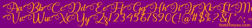 Dhitha Font by 7NTypes Font – Orange Fonts on Purple Background