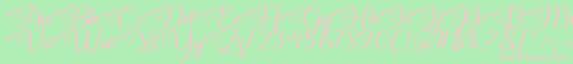 Dhitha Font by 7NTypes Font – Pink Fonts on Green Background