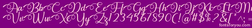 Dhitha Font by 7NTypes-Schriftart – Rosa Schriften auf violettem Hintergrund