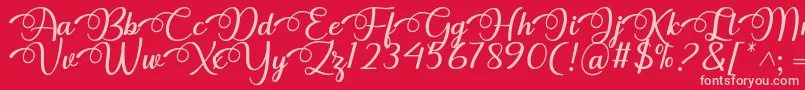 fuente Dhitha Font by 7NTypes – Fuentes Rosadas Sobre Fondo Rojo