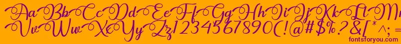 Dhitha Font by 7NTypes Font – Purple Fonts on Orange Background