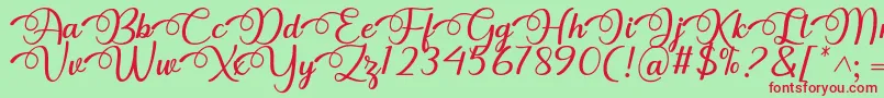 Dhitha Font by 7NTypes Font – Red Fonts on Green Background