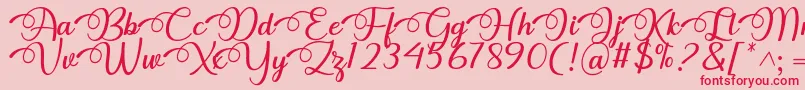 フォントDhitha Font by 7NTypes – ピンクの背景に赤い文字