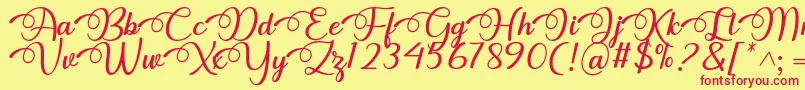 Dhitha Font by 7NTypes Font – Red Fonts on Yellow Background