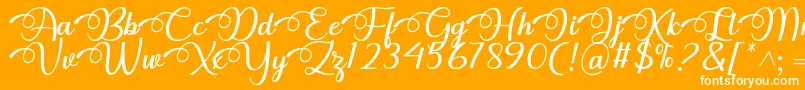 Dhitha Font by 7NTypes-fontti – valkoiset fontit oranssilla taustalla