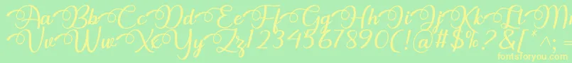 Police Dhitha Font by 7NTypes – polices jaunes sur fond vert