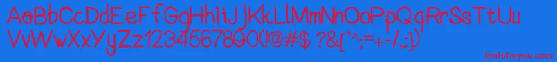 Fonte DHIZAR FONT – fontes vermelhas em um fundo azul