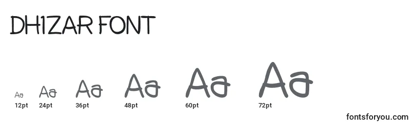 Размеры шрифта DHIZAR FONT