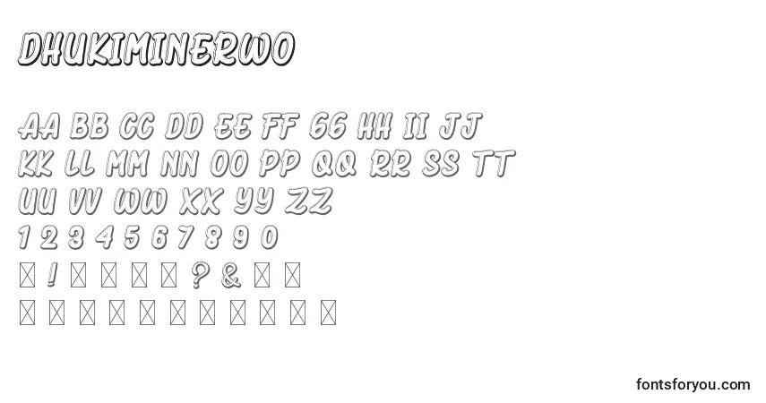 Schriftart DhukiMinerwo – Alphabet, Zahlen, spezielle Symbole