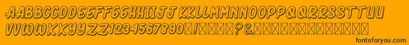 DhukiMinerwo-Schriftart – Schwarze Schriften auf orangefarbenem Hintergrund