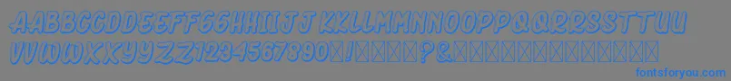 DhukiMinerwo-Schriftart – Blaue Schriften auf grauem Hintergrund