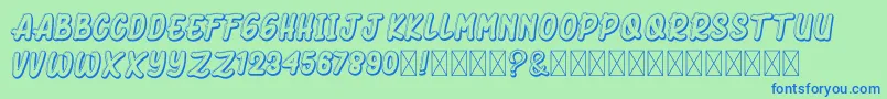 DhukiMinerwo Font – Blue Fonts on Green Background