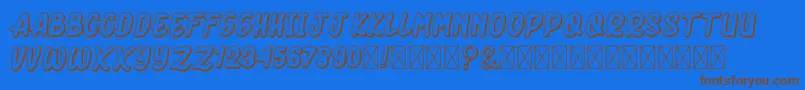 DhukiMinerwo Font – Brown Fonts on Blue Background