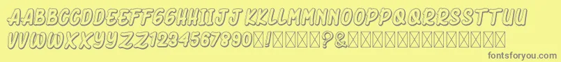 DhukiMinerwo Font – Gray Fonts on Yellow Background