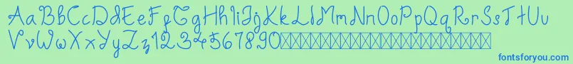 Diableg Font – Blue Fonts on Green Background