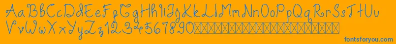 Diableg Font – Blue Fonts on Orange Background