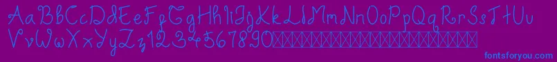 Diableg-Schriftart – Blaue Schriften auf violettem Hintergrund