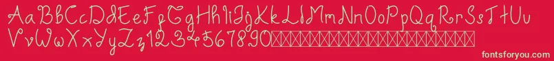 Diableg Font – Green Fonts on Red Background