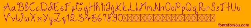 Diableg Font – Purple Fonts on Orange Background