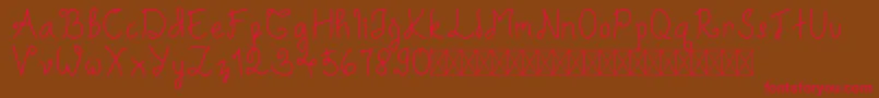 Diableg Font – Red Fonts on Brown Background