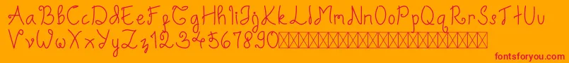 Diableg Font – Red Fonts on Orange Background