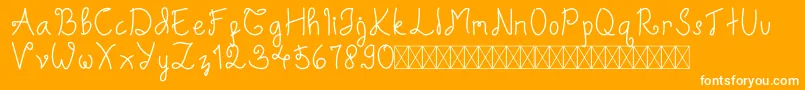 Diableg-Schriftart – Weiße Schriften auf orangefarbenem Hintergrund