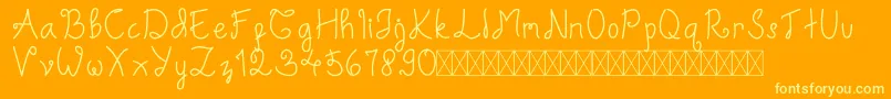 Diableg-Schriftart – Gelbe Schriften auf orangefarbenem Hintergrund