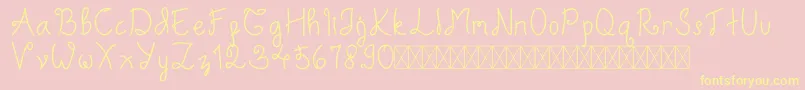 Diableg-Schriftart – Gelbe Schriften auf rosa Hintergrund