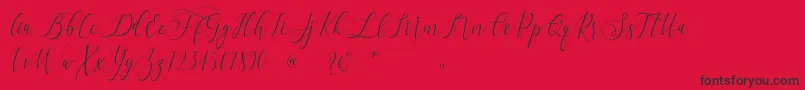 フォントDialova   – 赤い背景に黒い文字