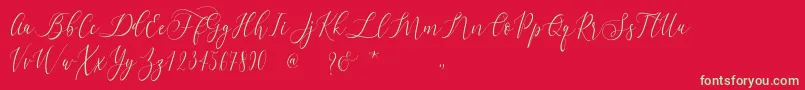 Dialova  -Schriftart – Grüne Schriften auf rotem Hintergrund