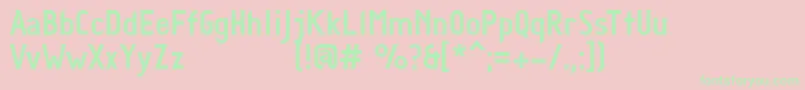 diamante regular-Schriftart – Grüne Schriften auf rosa Hintergrund