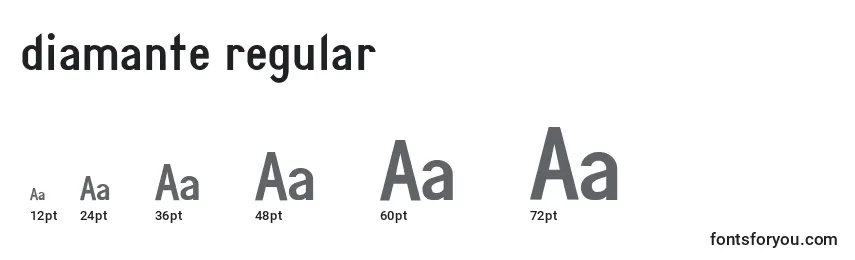 Размеры шрифта Diamante regular