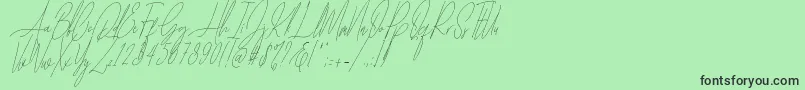 Diamante Signature Italic  -fontti – mustat fontit vihreällä taustalla