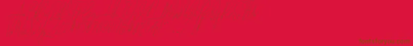 Diamante Signature Italic  -Schriftart – Braune Schriften auf rotem Hintergrund